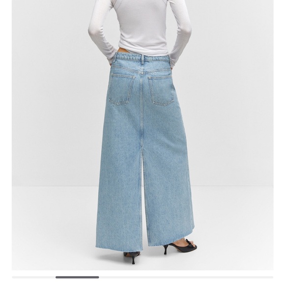 NWT MANGO Buttoned Denim Midi/Maxi Skirt Size S - Picture 2 of 4